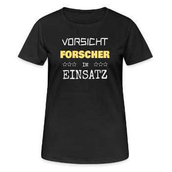 Berufung Forscher - Frauen T-Shirt atmungsaktiv - Schwarz - Vorne - AI Model Female 172 light (172cm)