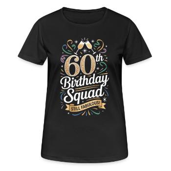Besatzung des 60. Geburtstags - Frauen T-Shirt atmungsaktiv - Schwarz - Vorne - AI Model Female 172 light (172cm)