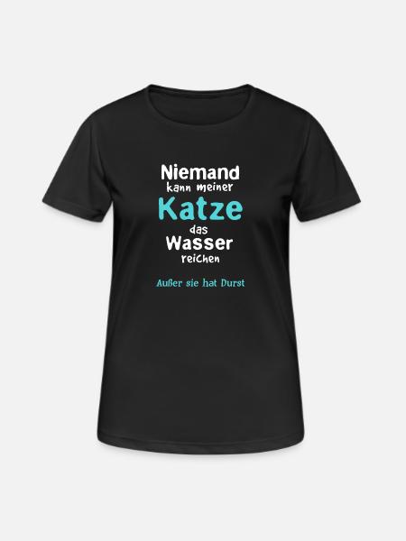 Cat Water Reach - Women's Breathable T-Shirt - black