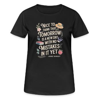Citation de Book Lover Tomorrow : Anne Shirley - T-shirt respirant Femme - noir - Devant - AI Model Female 172 light (172cm)