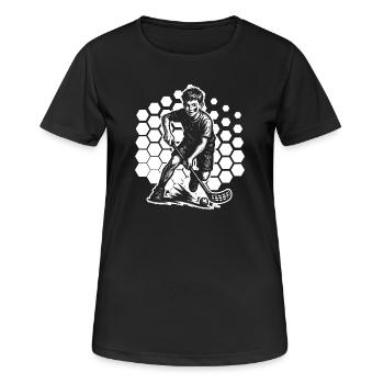 Floorball motif with recognition value - Women's Breathable T-Shirt - black - Front - AI Model Female 172 light (172cm)