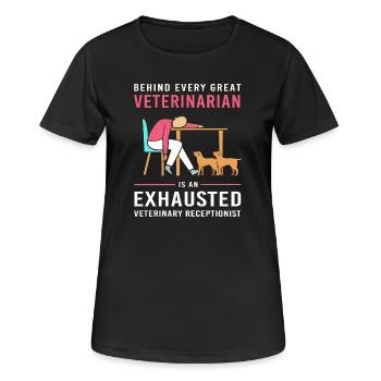 Réceptionniste Médecine Réceptionniste - T-shirt respirant Femme - noir - Devant - AI Model Female 172 light (172cm)