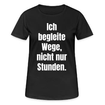 Ich begleite Wege, nicht nur Stunden - Frauen T-Shirt atmungsaktiv - Schwarz - Vorne - AI Model Female 172 light (172cm)