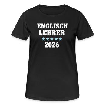 Enseignant d’anglais 2026 Formation des enseignants en études professionnelles - T-shirt respirant Femme - noir - Devant - AI Model Female 172 light (172cm)