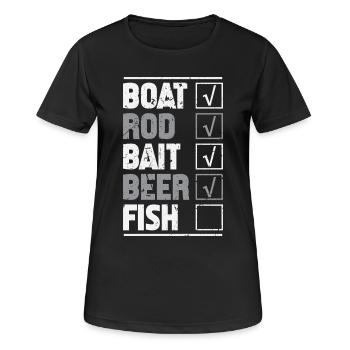 Pêcheurs Pêcheurs Pêcheurs Pêcheurs Pêcheurs Sportifs - T-shirt respirant Femme - noir - Devant - AI Model Female 172 light (172cm)