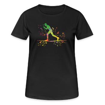 Ski de fond Ski de fond - T-shirt respirant Femme - noir - Devant - AI Model Female 172 light (172cm)