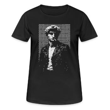 David Michelangelo Halbton-Silhouettenporträt - Frauen T-Shirt atmungsaktiv - Schwarz - Vorne - AI Model Female 172 light (172cm)
