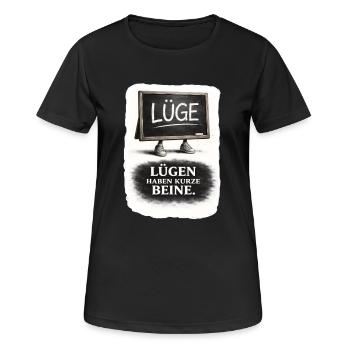 Les mensonges ont les jambes courtes – dire - T-shirt respirant Femme - noir - Devant - AI Model Female 172 light (172cm)