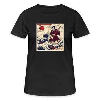 Samurai Lehrer F Noten Tsunami Welle - Frauen T-Shirt atmungsaktiv - Schwarz - Vorne - AI Model Female 172 light (172cm)