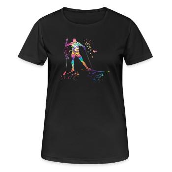 Ski de fond Ski de fond - T-shirt respirant Femme - noir - Devant - AI Model Female 172 light (172cm)