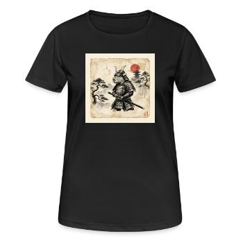 Samouraï guerrier japonais capybara - T-shirt respirant Femme - noir - Devant - AI Model Female 172 light (172cm)