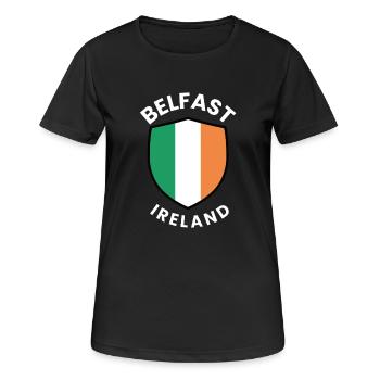 Bouclier de Belfast d’Irlande - T-shirt respirant Femme - noir - Devant - AI Model Female 172 light (172cm)