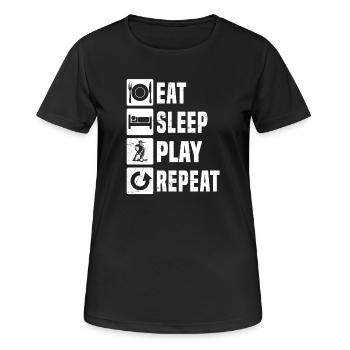 Klares Floorball Motiv für jeden Tag - Frauen T-Shirt atmungsaktiv - Schwarz - Vorne - AI Model Female 172 light (172cm)