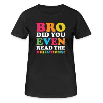 Frérot, lis les instructions - T-shirt respirant Femme - noir - Devant - AI Model Female 172 light (172cm)