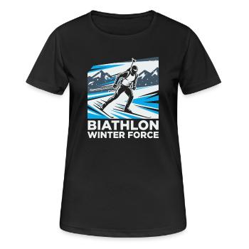 Biathlon Athlete Sport Sport Winter Sports - Women's Breathable T-Shirt - black - Front - AI Model Female 172 light (172cm)