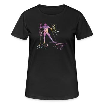 Ski de fond Ski de fond - T-shirt respirant Femme - noir - Devant - AI Model Female 172 light (172cm)