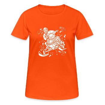 Skidoo Vibrant Schneemobil Abenteuer - Frauen T-Shirt atmungsaktiv - Neonorange - Vorne - AI Model Female 172 dark (172cm)
