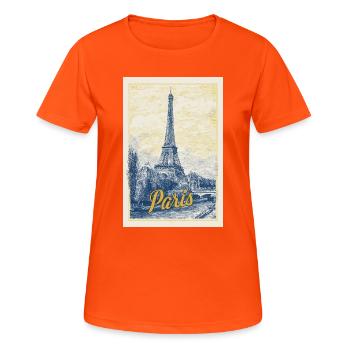 Pariser Eiffel-Bauplan - Frauen T-Shirt atmungsaktiv - Neonorange - Vorne - AI Model Female 172 dark (172cm)