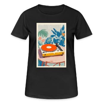 Tropical Turntable Vibe - T-shirt respirant Femme - noir - Devant - AI Model Female 172 light (172cm)