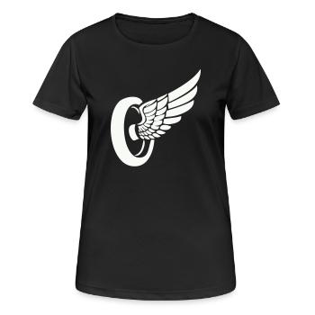 Reifen Flügel - Frauen T-Shirt atmungsaktiv - Schwarz - Vorne - AI Model Female 172 light (172cm)