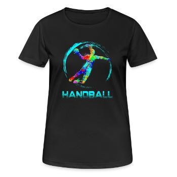 Handball - Women's Breathable T-Shirt - black - Front - AI Model Female 172 light (172cm)