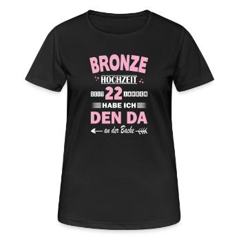 Mariage de bronze 22e anniversaire de mariage Épouse - T-shirt respirant Femme - noir - Devant - AI Model Female 172 light (172cm)