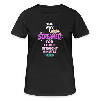 Anime-fangirl Schreit Anime-reaktion - Frauen T-Shirt atmungsaktiv - Schwarz - Vorne - AI Model Female 172 light (172cm)