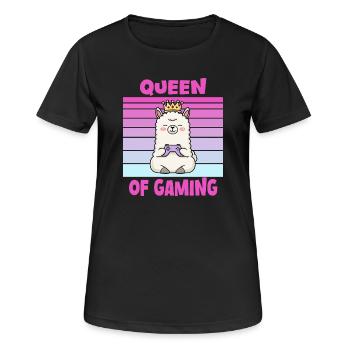 Llama queen gamer - Women's Breathable T-Shirt - black - Front - AI Model Female 172 light (172cm)