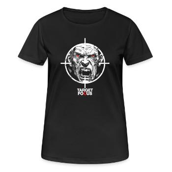 Egoshooter Target Focus Shooter Zombie Gaming Game - Frauen T-Shirt atmungsaktiv - Schwarz - Vorne - AI Model Female 172 light (172cm)