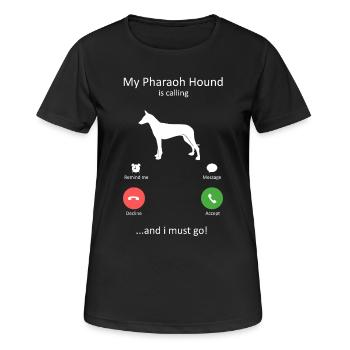 Mon chien pharaon m’appelle et je dois y aller cadeau - T-shirt respirant Femme - noir - Devant - AI Model Female 172 light (172cm)