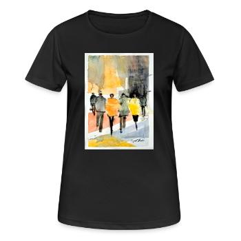 Mode populaire - T-shirt respirant Femme - noir - Devant - AI Model Female 172 light (172cm)