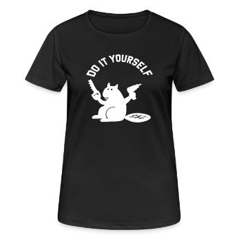Rizinusbricolage, mach es selbst - Frauen T-Shirt atmungsaktiv - Schwarz - Vorne - AI Model Female 172 light (172cm)
