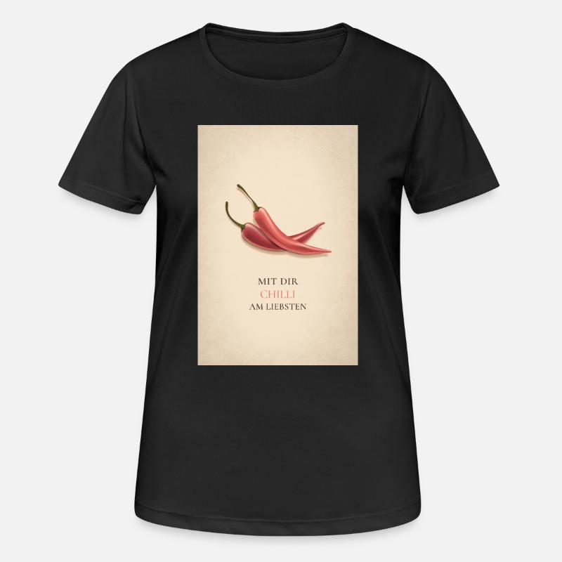 Con te, Chilli, il meglio - Maglietta da donna traspirante - nero