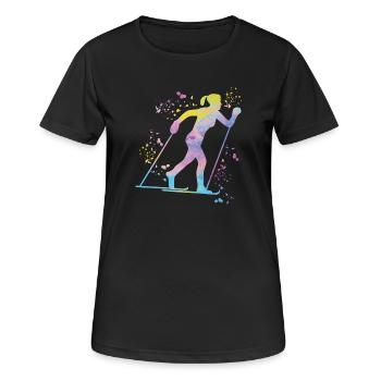 Ski de fond Ski de fond - T-shirt respirant Femme - noir - Devant - AI Model Female 172 light (172cm)
