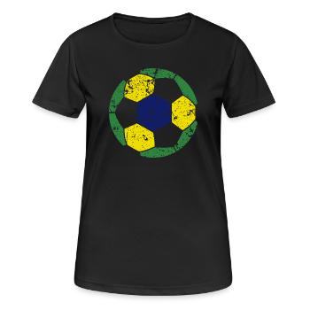 Fußball de football brésilien - T-shirt respirant Femme - noir - Devant - AI Model Female 172 light (172cm)