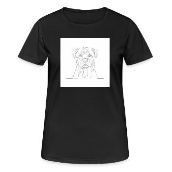 Rottweiler - Frauen T-Shirt atmungsaktiv - Schwarz - Vorne - AI Model Female 172 light (172cm)