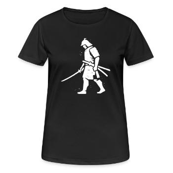 Wandering Ronin Samurai Hat Vector - Women's Breathable T-Shirt - black - Front - AI Model Female 172 light (172cm)