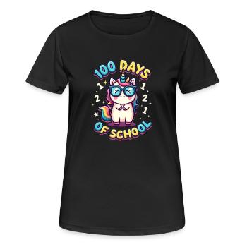 100e jour d’école 100 jour d’école des enfants - T-shirt respirant Femme - noir - Devant - AI Model Female 172 light (172cm)