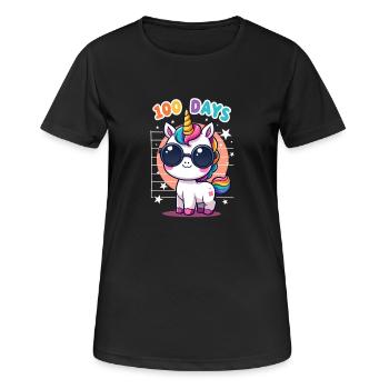 100e jour d’école 100 jour d’école des enfants - T-shirt respirant Femme - noir - Devant - AI Model Female 172 light (172cm)