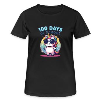 100e jour d’école 100 jour d’école des enfants - T-shirt respirant Femme - noir - Devant - AI Model Female 172 light (172cm)