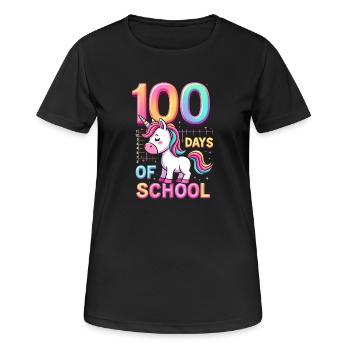 100e jour d’école 100 jour d’école des enfants - T-shirt respirant Femme - noir - Devant - AI Model Female 172 light (172cm)