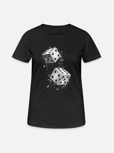 Würfel - Frauen T-Shirt atmungsaktiv - Schwarz