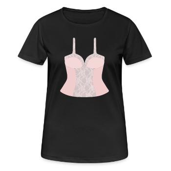 Corsage corset rose en dentelle - T-shirt respirant Femme - noir - Devant - AI Model Female 172 light (172cm)