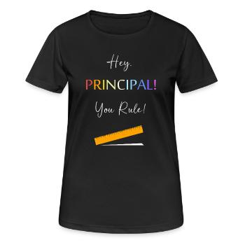 Schulleiter Schulleitung Schule Rektor Direktor - Frauen T-Shirt atmungsaktiv - Schwarz - Vorne - AI Model Female 172 light (172cm)