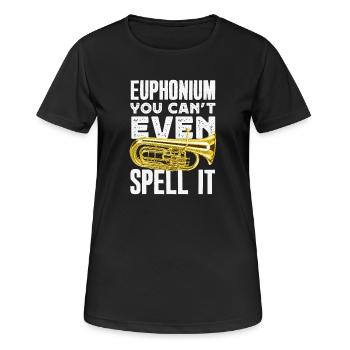 Vintage Euphonium Spieler - Frauen T-Shirt atmungsaktiv - Schwarz - Vorne - AI Model Female 172 light (172cm)