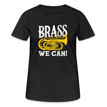 Vintage Euphonium Spieler - Frauen T-Shirt atmungsaktiv - Schwarz - Vorne - AI Model Female 172 light (172cm)