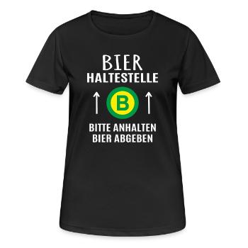 Beer Beer Tent Beer Drinker Gift Beer Stop - Women's Breathable T-Shirt - black - Front - AI Model Female 172 light (172cm)