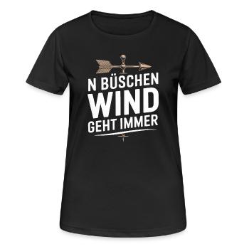 N Büschen Wind Geht Immer Spruch Für Segler - Frauen T-Shirt atmungsaktiv - Schwarz - Vorne - AI Model Female 172 light (172cm)