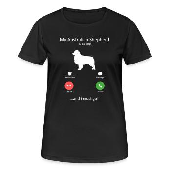 Mon berger australien appelle l’art incontournable - T-shirt respirant Femme - noir - Devant - AI Model Female 172 light (172cm)