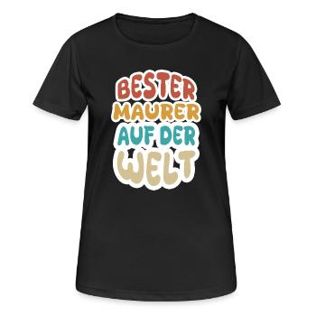 Berufung Maurer - Frauen T-Shirt atmungsaktiv - Schwarz - Vorne - AI Model Female 172 light (172cm)